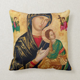 Our Lady of Perpetual Help Throw Pillow