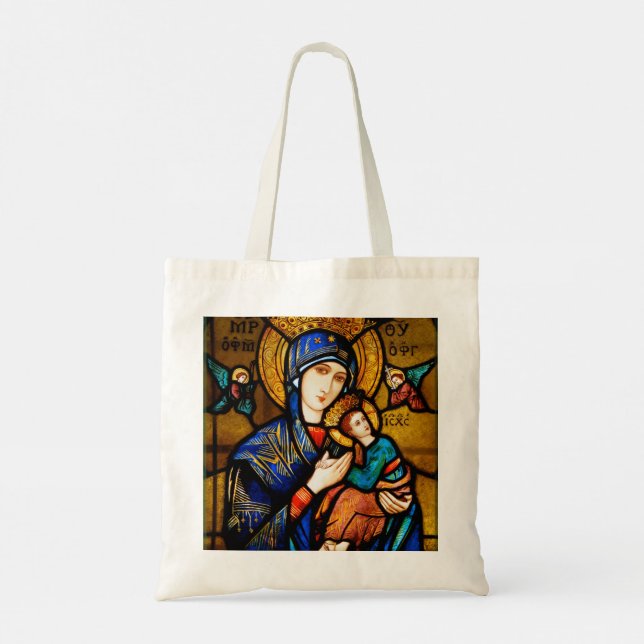 our lady of perpetual help tote bag (Back)