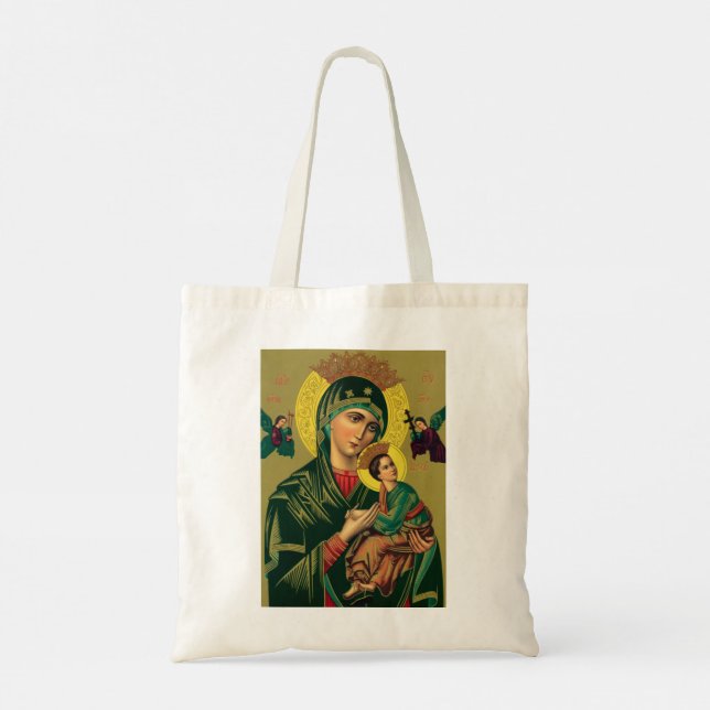 our lady of perpetual help tote bag (Back)