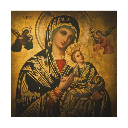 Our Lady of Perpetual Help Wood Wall Art