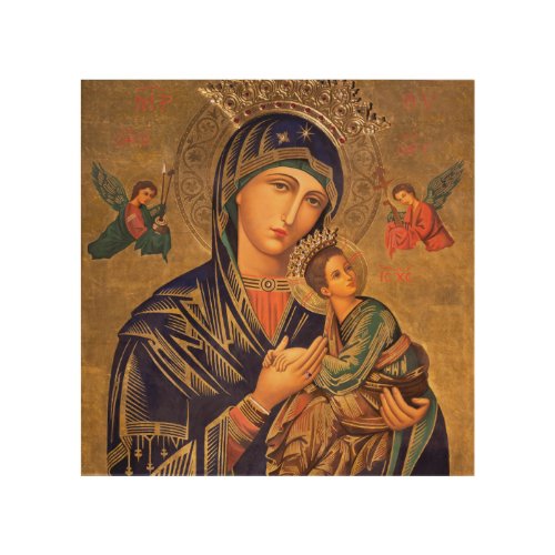 Our Lady Of Perpetual Help Wood Wall Art