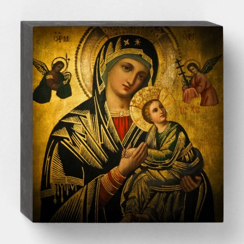 Our Lady of Perpetual Help Wooden Box Sign