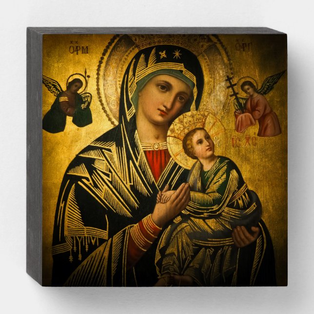 Our Lady of Perpetual Help Wooden Box Sign (Front Horizontal)
