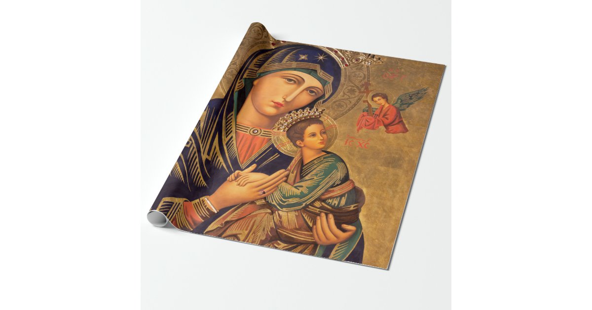 Our Lady Of Perpetual Help Wrapping Paper | Zazzle