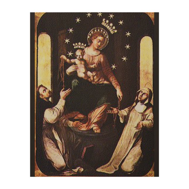 OUR LADY OF POMPEII WOOD WALL DECOR (Front)