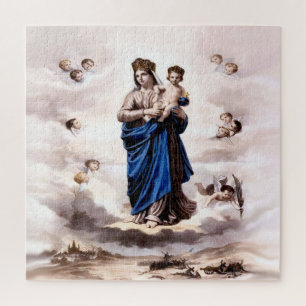 Our Lady of Prompt Succor BW Jigsaw Puzzle