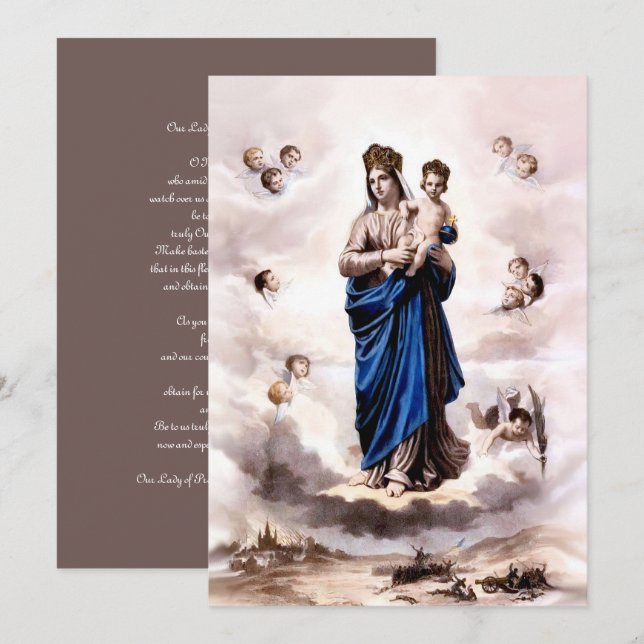 Our Lady of Prompt Succor BW with Prayer Invitation (Front/Back)