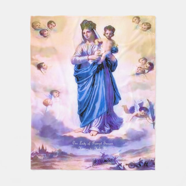 Our Lady of Prompt Succor Fleece Blanket (Front)