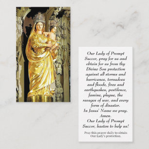 Our Lady of Prompt Succor Prayer Card
