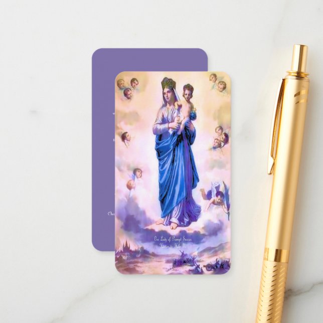Our Lady of Prompt Succor with Prayer Enclosure Card (Front/Back In Situ)