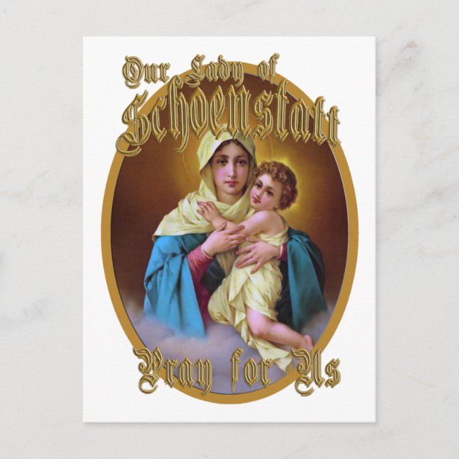 OUR LADY OF SCHOENSTATT PRAY FOR US POSTCARD (Front)
