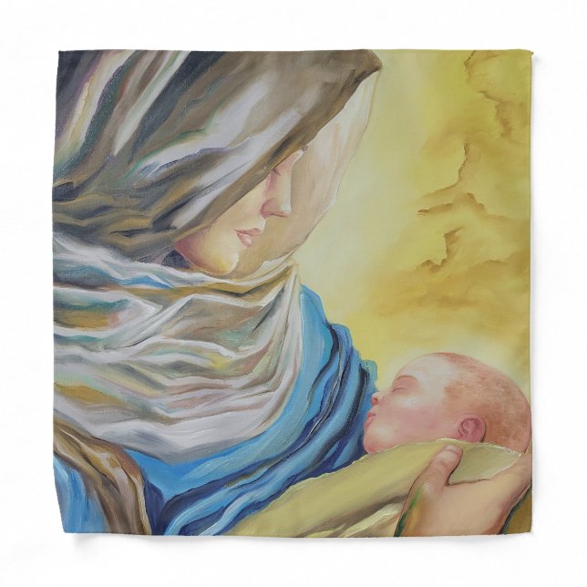 Our Lady of Silence holding baby Jesus Bandana (Front)