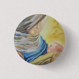 Our Lady of Silence holding baby Jesus Button