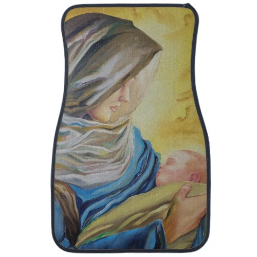 Our Lady of Silence holding baby Jesus Car Floor Mat