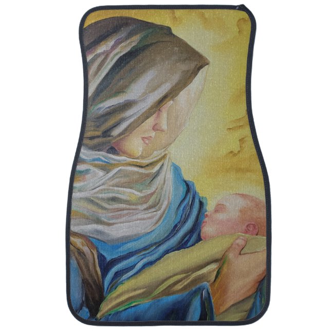 Our Lady of Silence holding baby Jesus Car Floor Mat (Front)