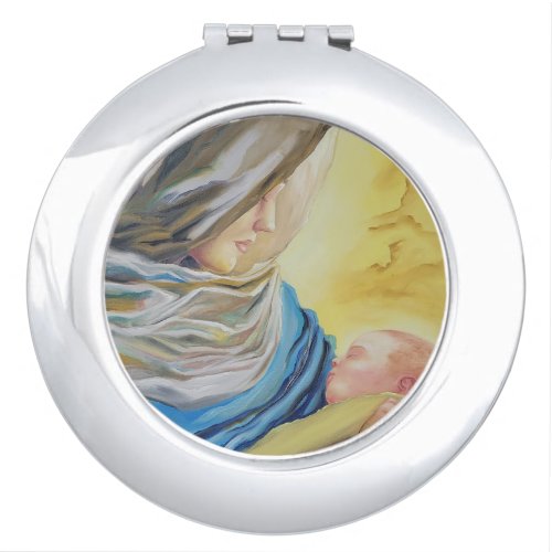 Our Lady of Silence holding baby Jesus Compact Mirror