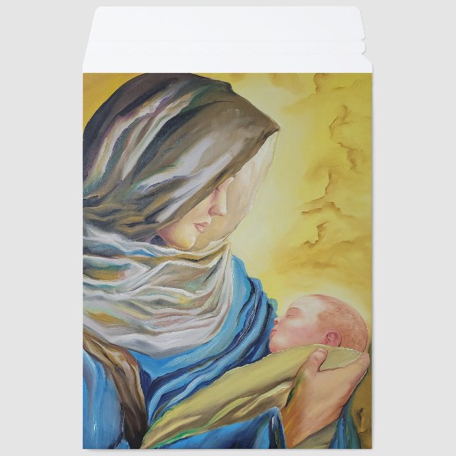 Our Lady of Silence holding baby Jesus Envelope Mailers (Front)