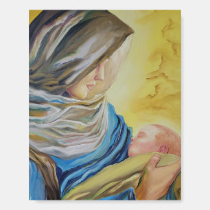 Our Lady of Silence holding baby Jesus Foam Board