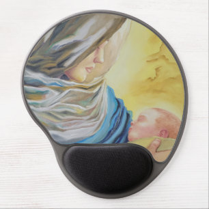 Our Lady of Silence holding baby Jesus Gel Mouse Pad