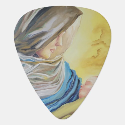 Our Lady of Silence holding baby Jesus Guitar Pick