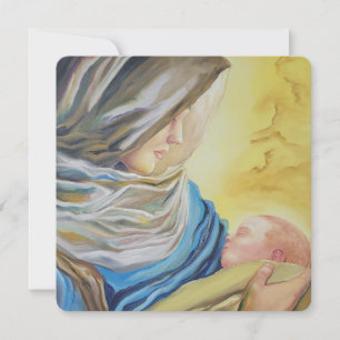 Our Lady of Silence holding baby Jesus Holiday Card
