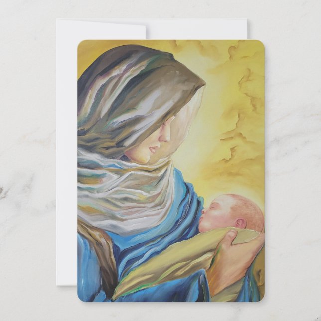 Our Lady of Silence holding baby Jesus Invitation (Front)