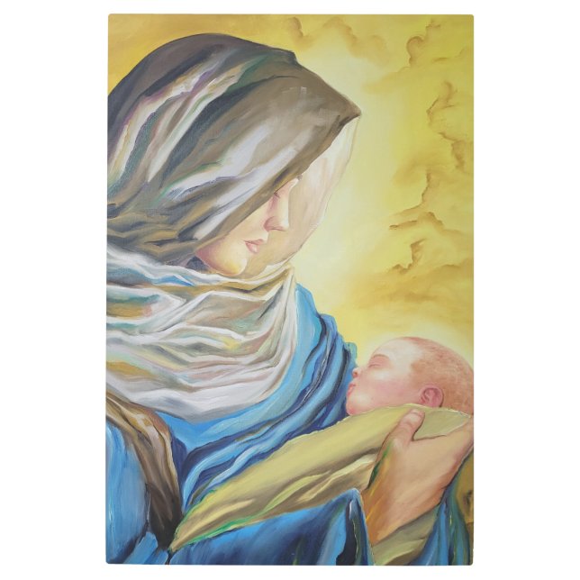 Our Lady of Silence holding baby Jesus Metal Print (Front)