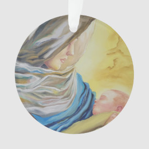 Our Lady of Silence holding baby Jesus Ornament