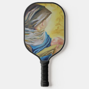 Our Lady of Silence holding baby Jesus Pickleball Paddle