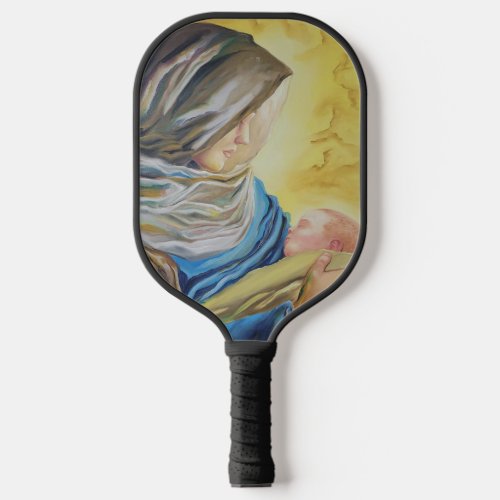 Our Lady of Silence holding baby Jesus Pickleball Paddle