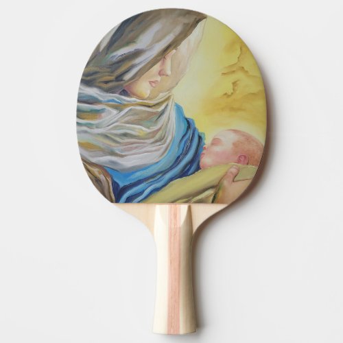 Our Lady of Silence holding baby Jesus Ping Pong Paddle