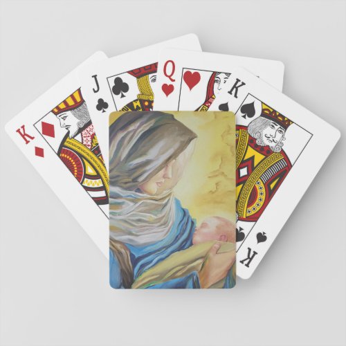 Our Lady of Silence holding baby Jesus Playing Cards