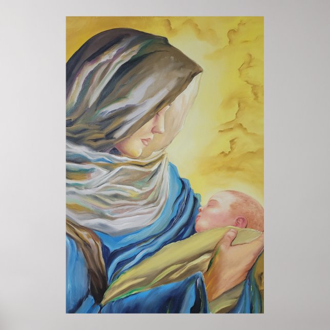 Our Lady of Silence holding baby Jesus Poster (Front)