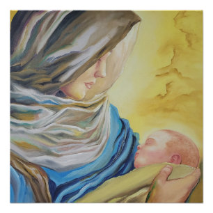 Our Lady of Silence holding baby Jesus Poster