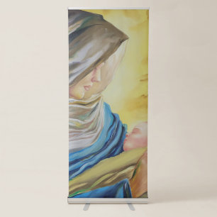 Our Lady of Silence holding baby Jesus Retractable Banner