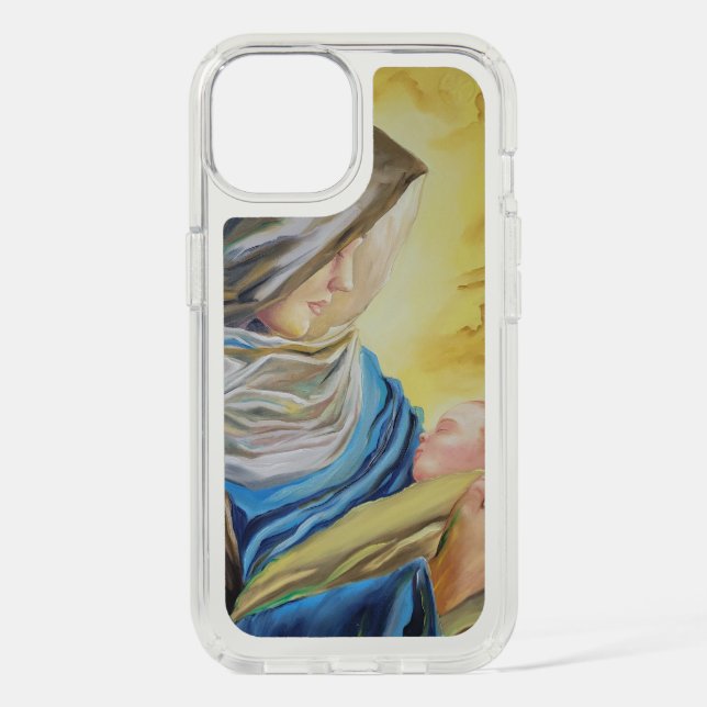 Our Lady of Silence holding baby Jesus Speck iPhone Case (Front)