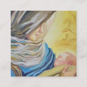 Our Lady of Silence holding baby Jesus Square Business Card