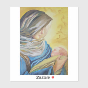 Our Lady of Silence holding baby Jesus Sticker