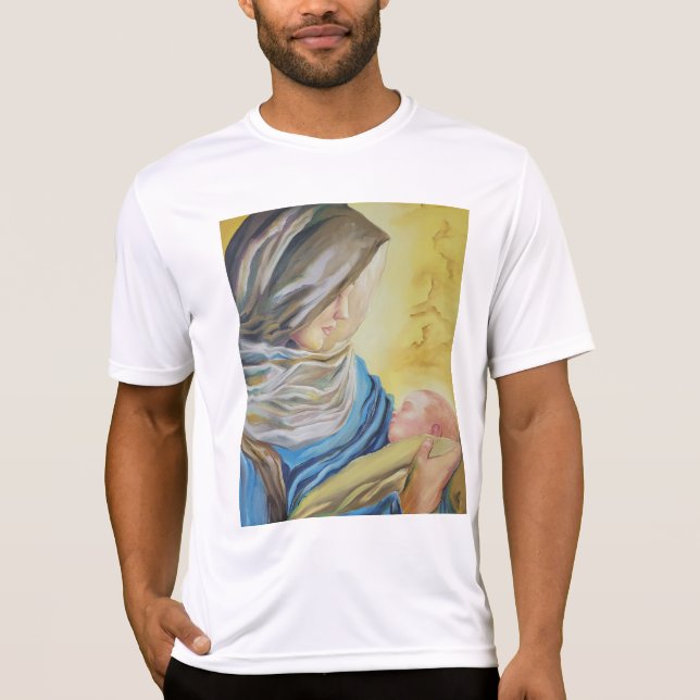 Our Lady of Silence holding baby Jesus T-Shirt (Front)