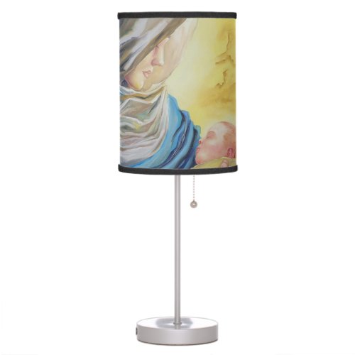 Our Lady of Silence holding baby Jesus Table Lamp