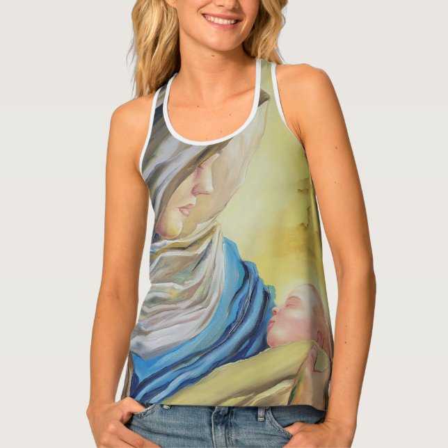 Our Lady of Silence holding baby Jesus Tank Top (Front)