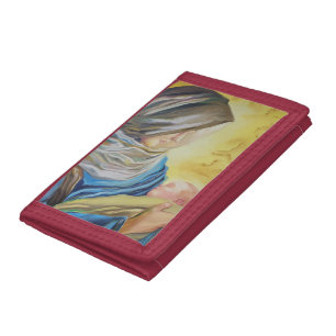 Our Lady of Silence holding baby Jesus Trifold Wallet