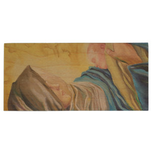 Our Lady of Silence holding baby Jesus Wood Flash Drive