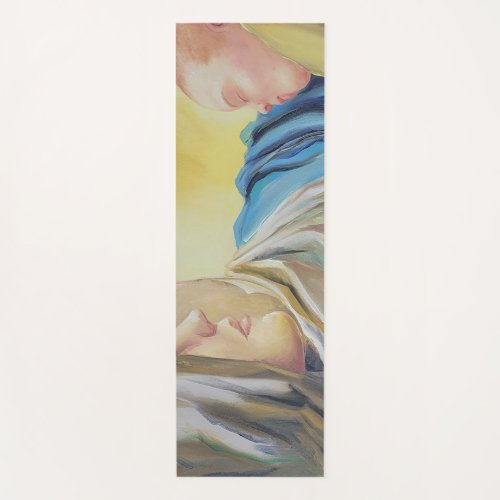 Our Lady of Silence holding baby Jesus Yoga Mat