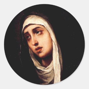 Our Lady Of Sorrow Classic Round Sticker by Xuxario at Zazzle