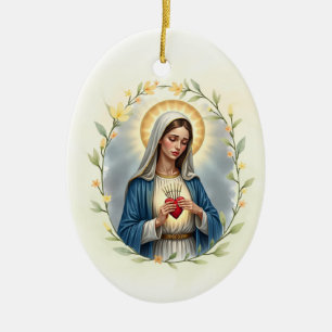 Our Lady of Sorrows God's Peace and Blessings Ceramic Ornament