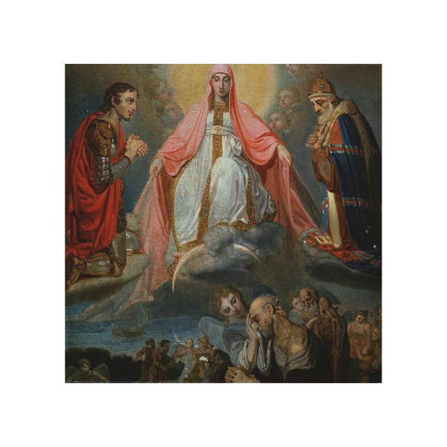 Our Lady Of Sorrows Painting Wood Wall Art (Front)