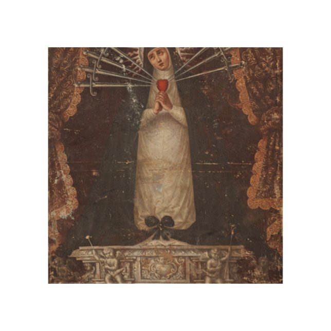 Our Lady Of Sorrows Painting Wood Wall Art (Front)