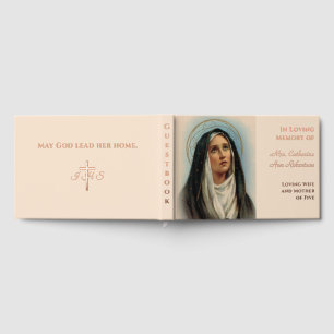 Our Lady of Sorrows Photo Funeral Foil Guest Book