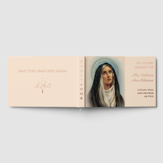 Our Lady of Sorrows Photo Funeral Foil Guest Book (Full)